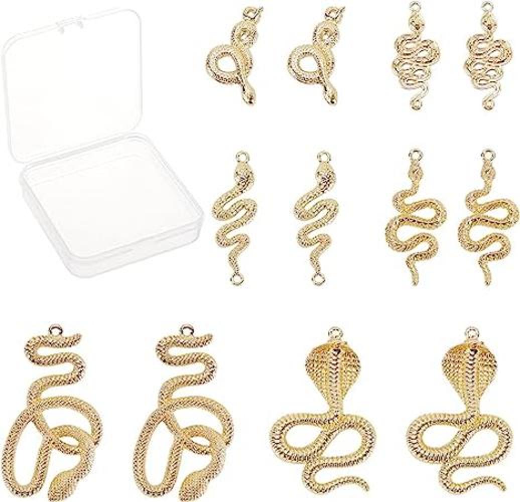 SUNNYCLUE 1 caja 6 estilos aleación serpiente encantos