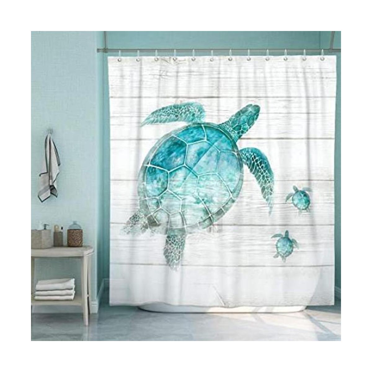 SUMGAR Cortina de ducha de océano azul para baño