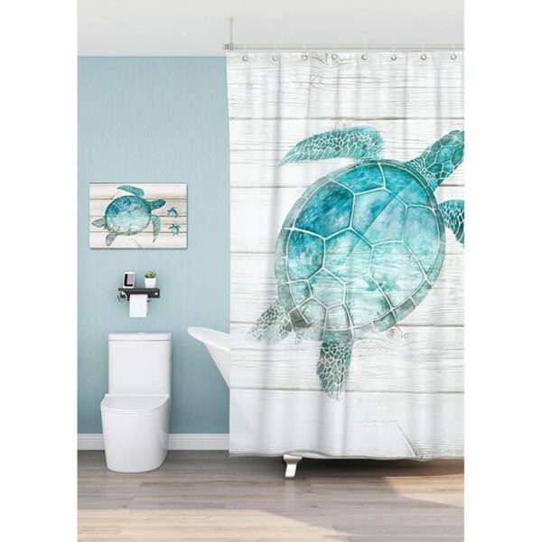 SUMGAR Cortina de ducha de océano azul para baño_2