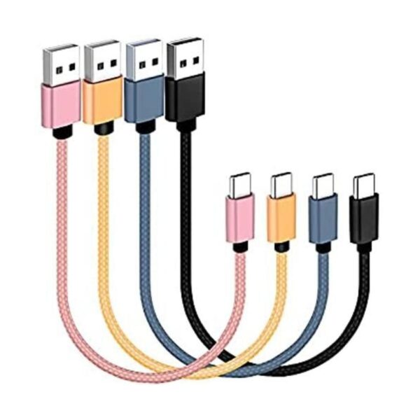 SUMPK Cable USB C corto 4 unidades de 8 pulgadas carga_1