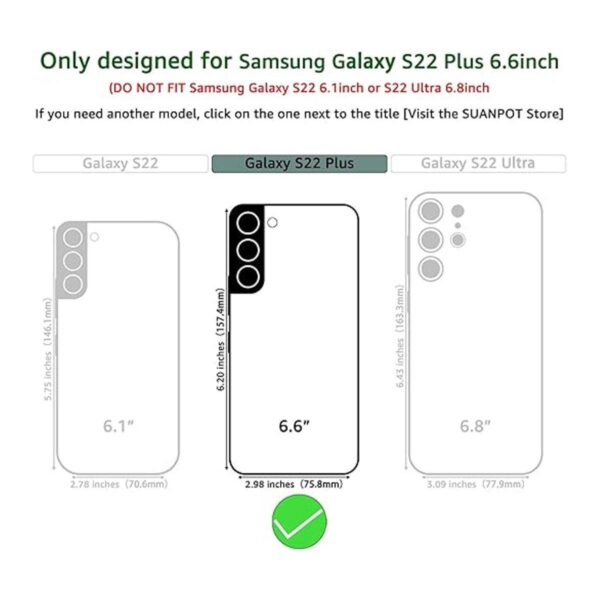 SUANPOT Funda tipo cartera para Samsung Galaxy S22 con_2