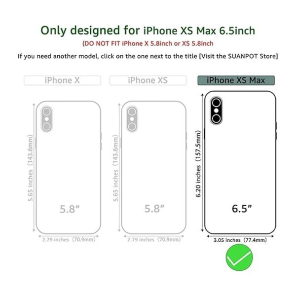 SUANPOT Funda tipo cartera para iPhone Xs Max de 6.5_2
