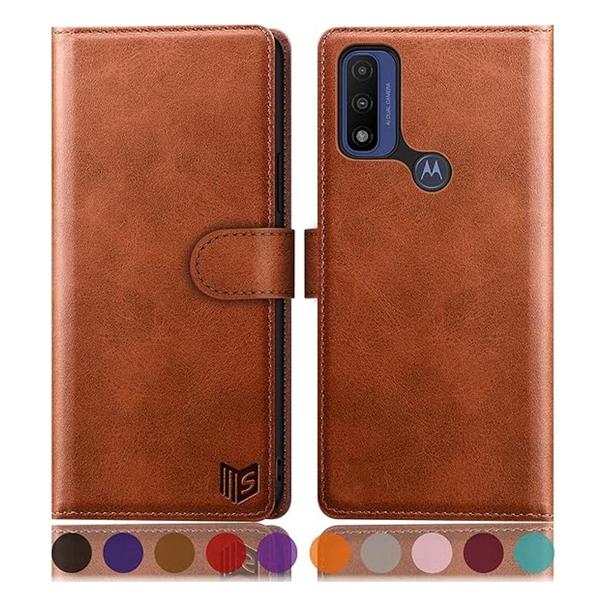 SUANPOT Funda tipo cartera con bloqueo RFID para Motorola