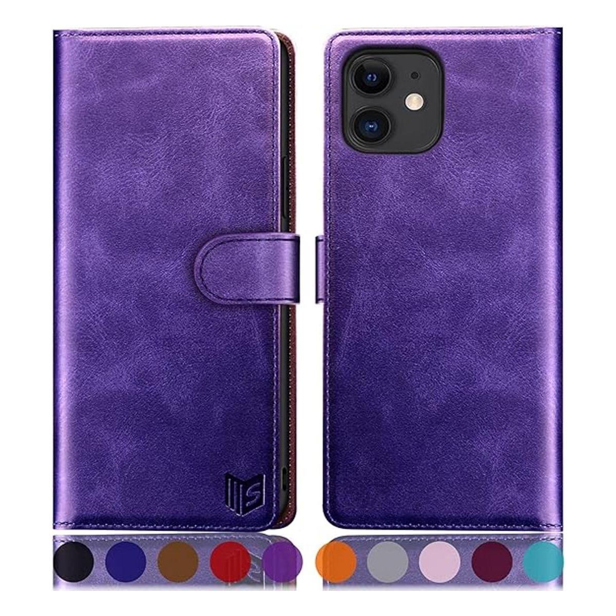SUANPOT Funda de cuero para iPhone 11 de 6.1 pulgadas Non