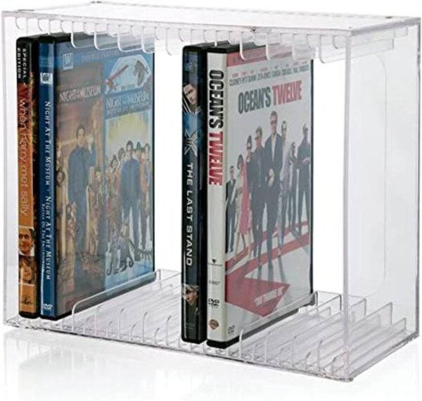 STORi Soporte apilable de plástico transparente para DVD_1