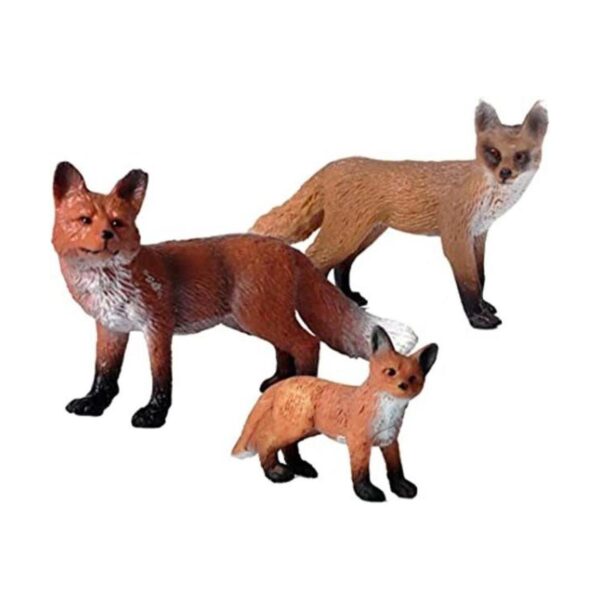 STOBOK Juego de 3 figuras de zorro realistas de animales_1