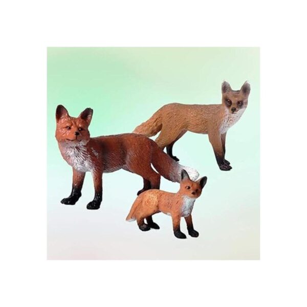 STOBOK Juego de 3 figuras de zorro realistas de animales_6