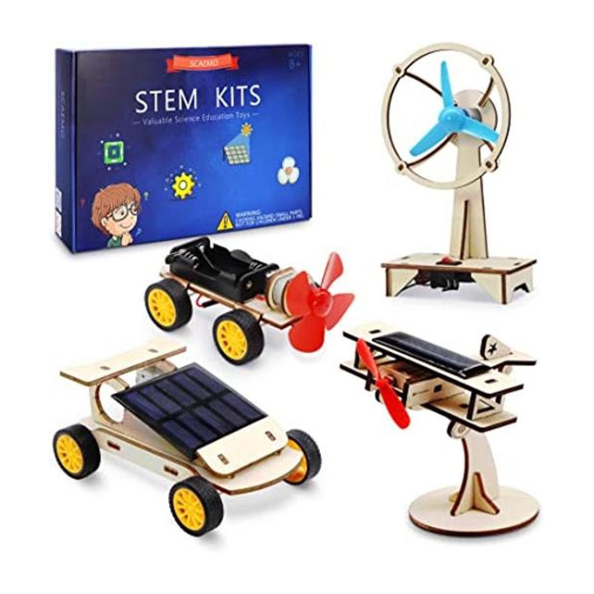STEM Juego de 4 motores solares modelo de madera