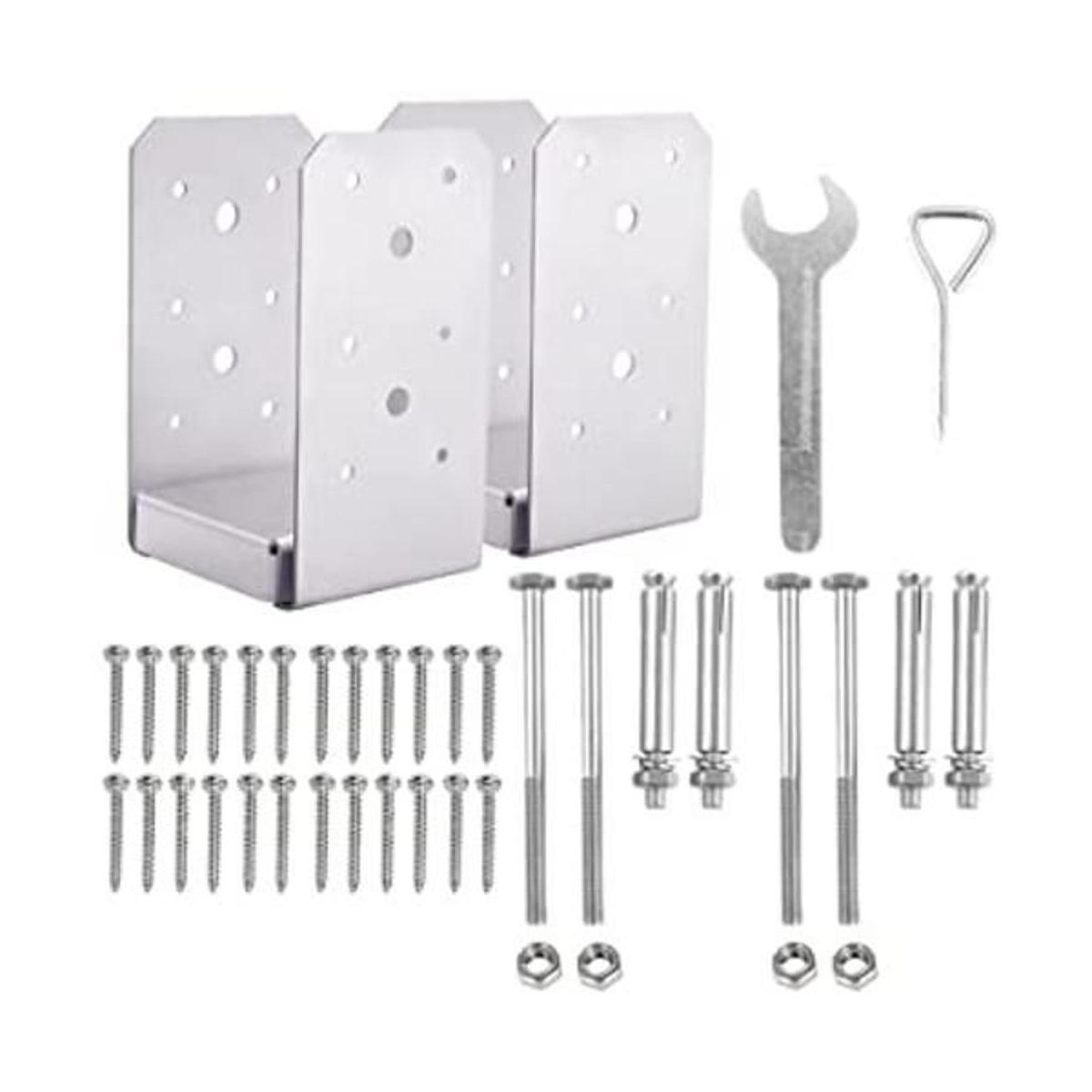 SPACEEUP Base de poste de 3.9 x 3.9 in 2 piezas de