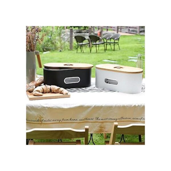 SOTECH Breadbox Contenedor con tapa de bambú y ventana de