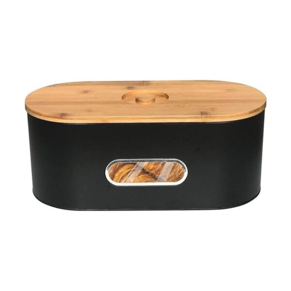 SOTECH Breadbox Contenedor con tapa de bambú y ventana de