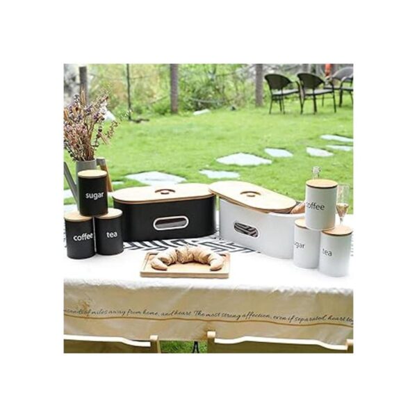SOTECH Breadbox Contenedor con tapa de bambú y ventana de