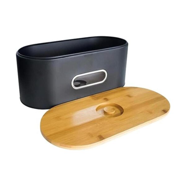 SOTECH Breadbox Contenedor con tapa de bambú y ventana de