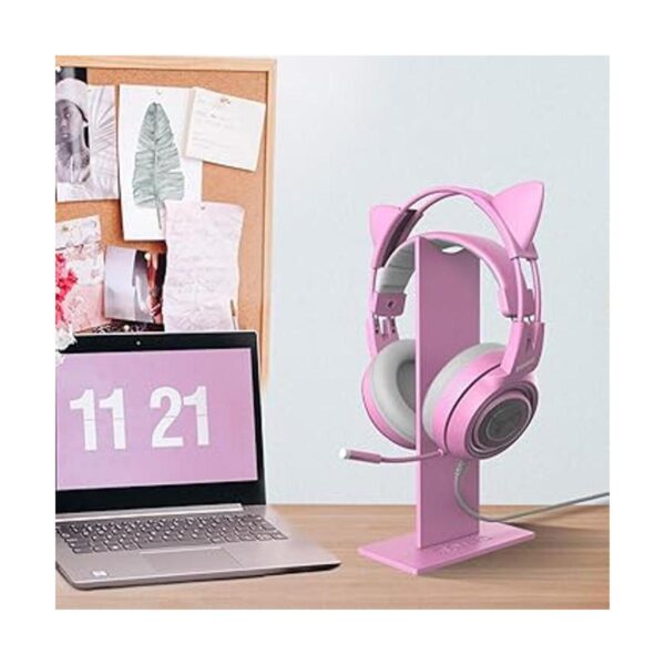 SOMIC Soporte para auriculares de juego rosa con base_6