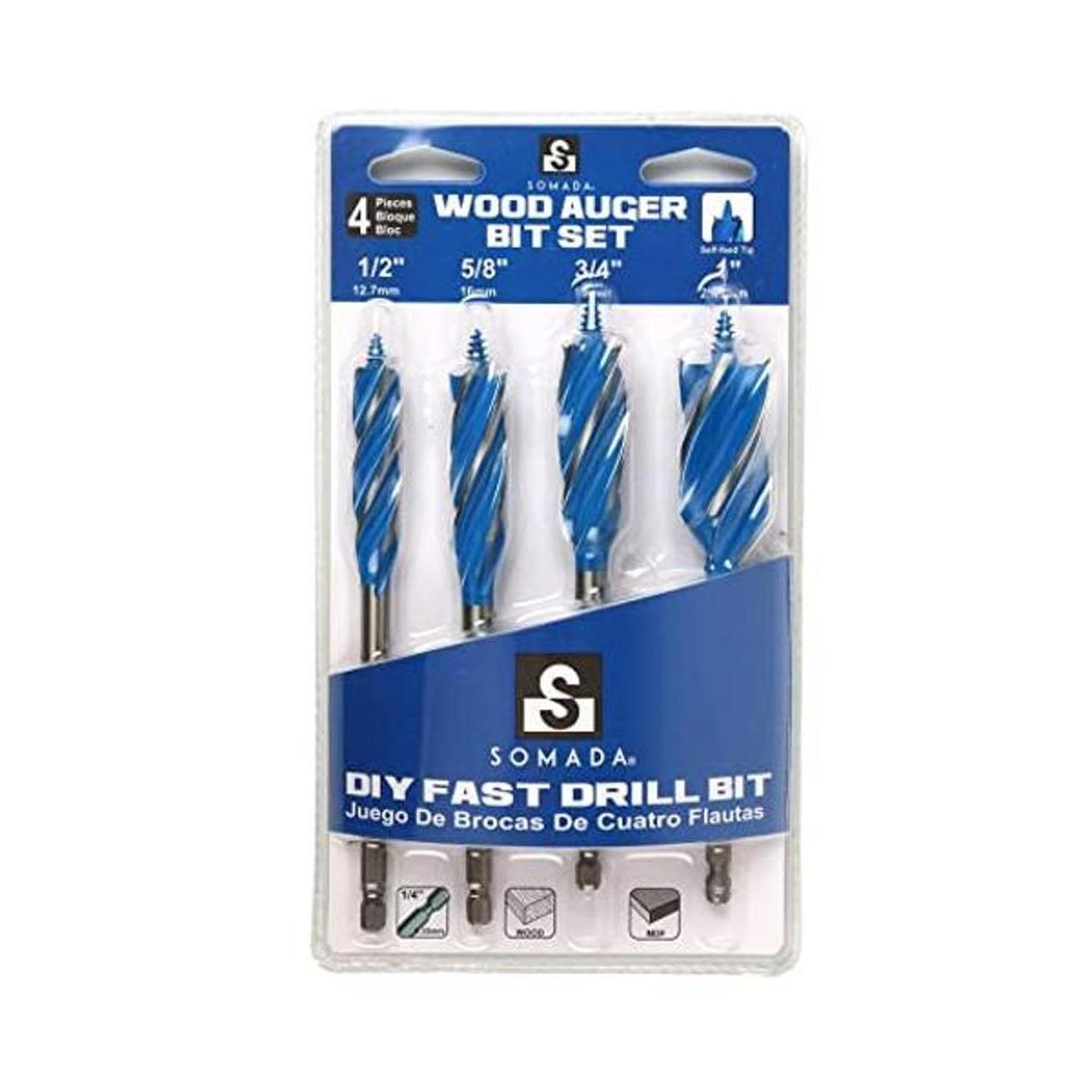 SOMADA Juego de brocas para madera 4 piezas 12 58