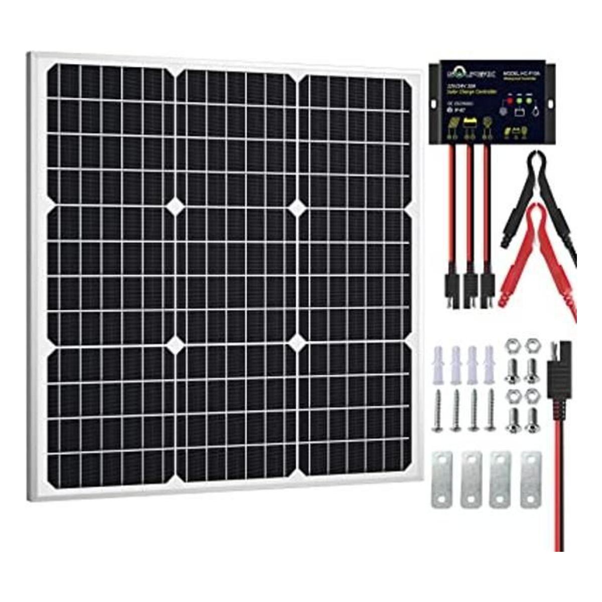 SOLPERK Kit de panel solar de 50 W 12 V cargador