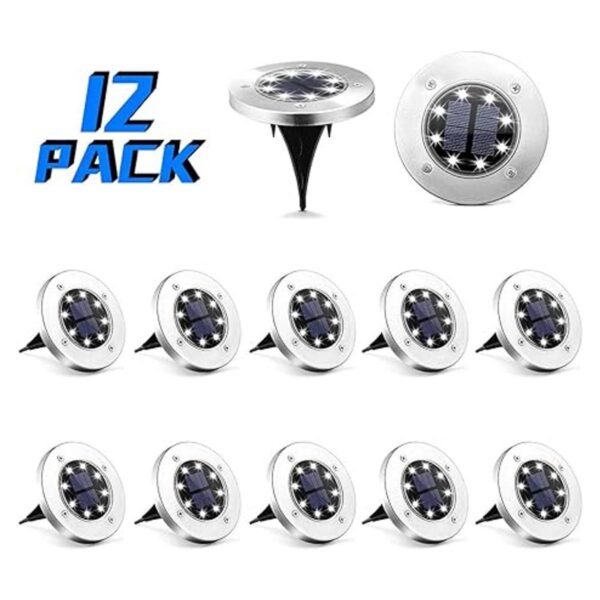 SOLPEX Paquete de 12 luces solares de tierra 8 luces LED_3