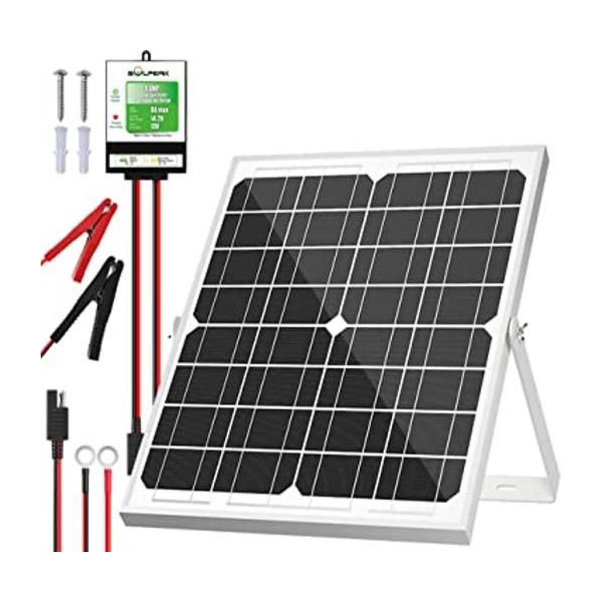 SOLPERK Kit de panel solar de 20 W 12 V cargador de