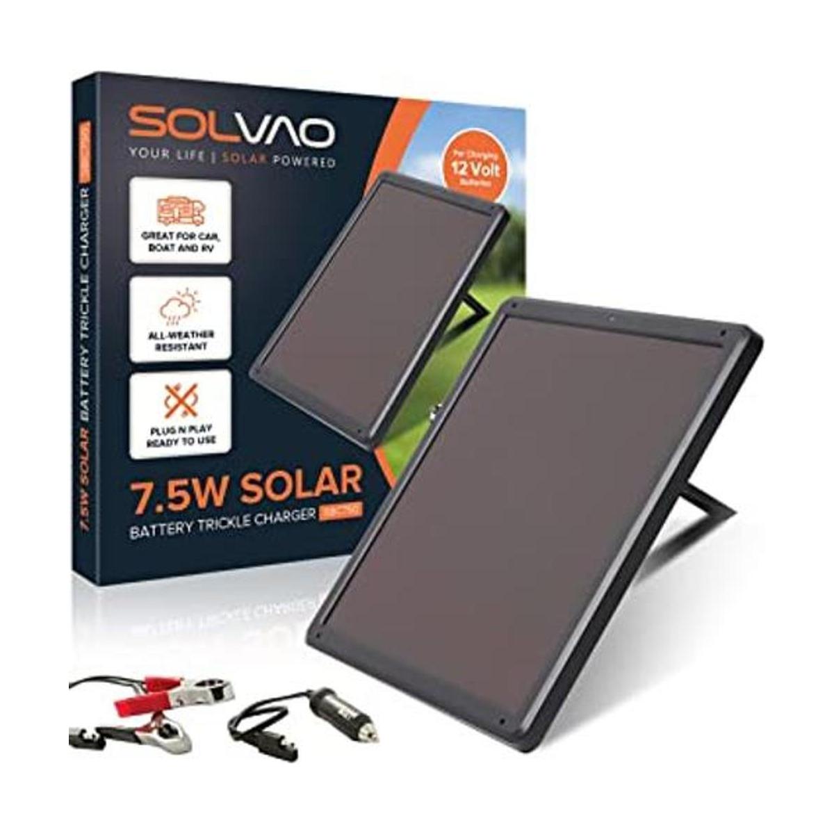 SOLVAO Cargador solar de 7.5 W y mantenedor de batería