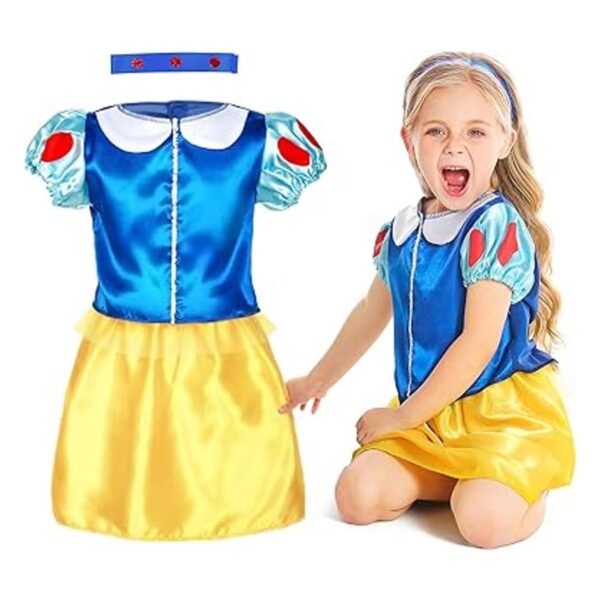 SOLIEHOO Traje de vestir de princesa para niñas disfraz_2