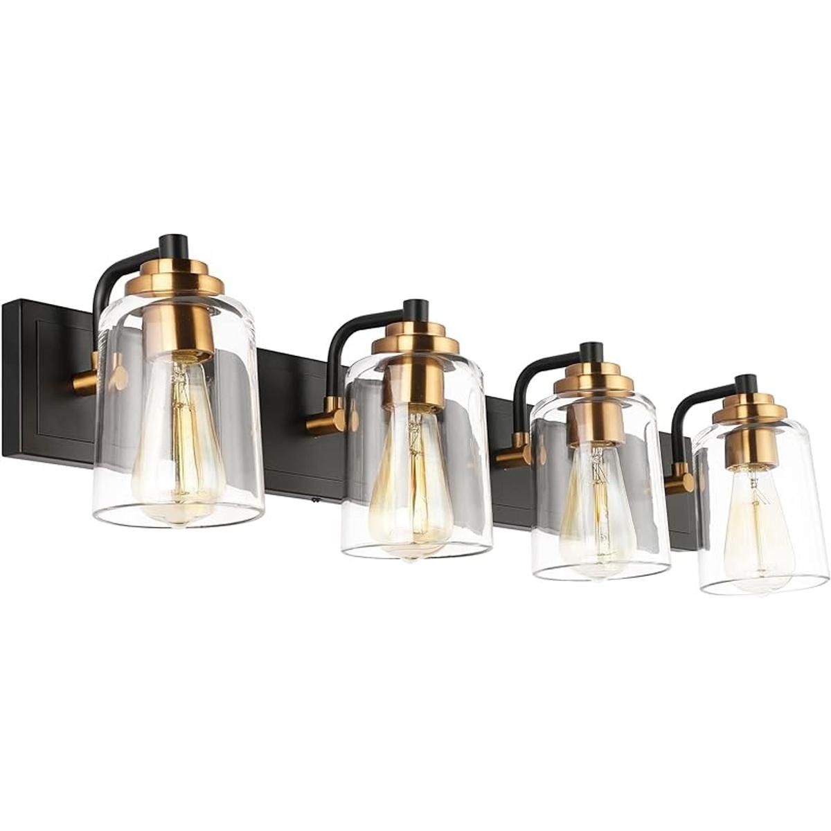 SOLFART Accesorios de iluminación vintage para baño negro