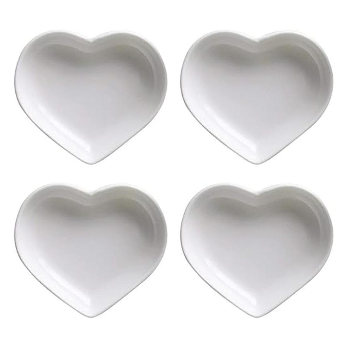 SOCOSY Plato de cerámica multiusos en forma de corazón