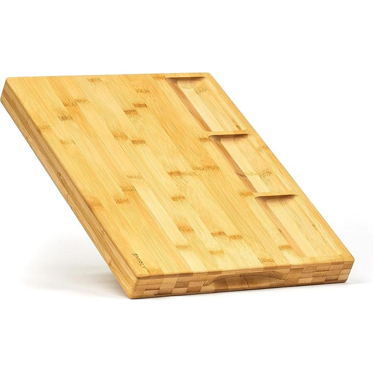 SMIRLY Tabla de cortar de bambú grande para cocina tabla
