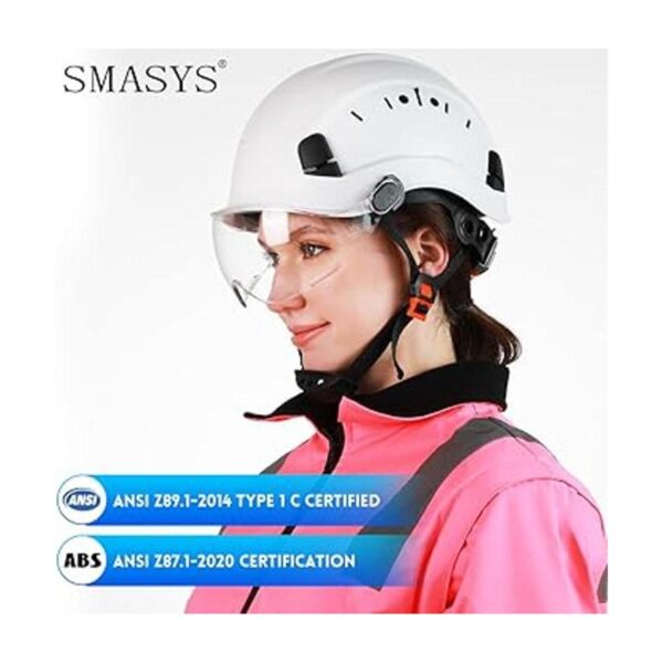 SMASYS Casco de seguridad ABS con visera ajustable con_6
