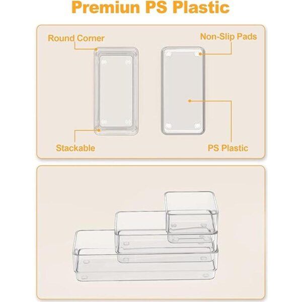 SMARTAKE 13Piece Drawer Organizer with NonSlip Silicone_6