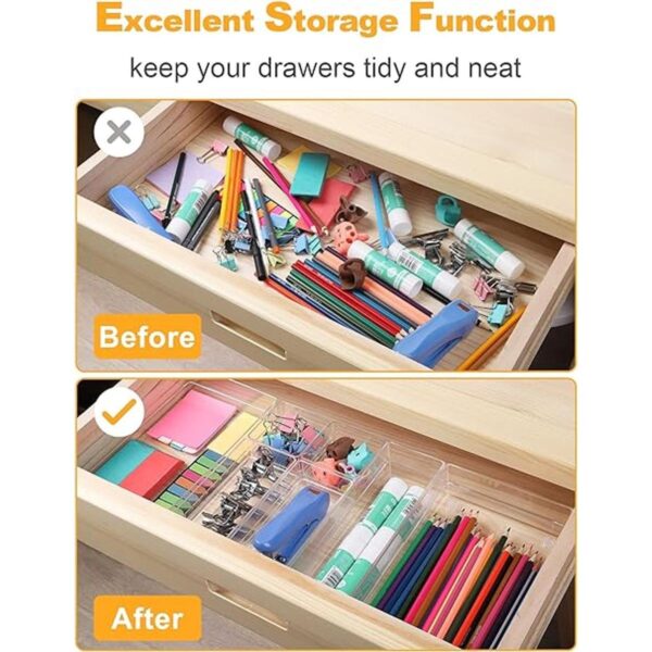 SMARTAKE 13Piece Drawer Organizer with NonSlip Silicone_5