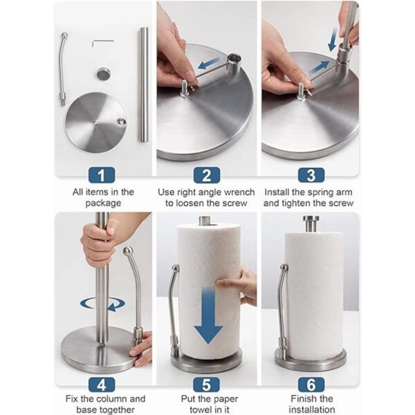 SMARTAKE Soporte de papel para toallas de acero_6
