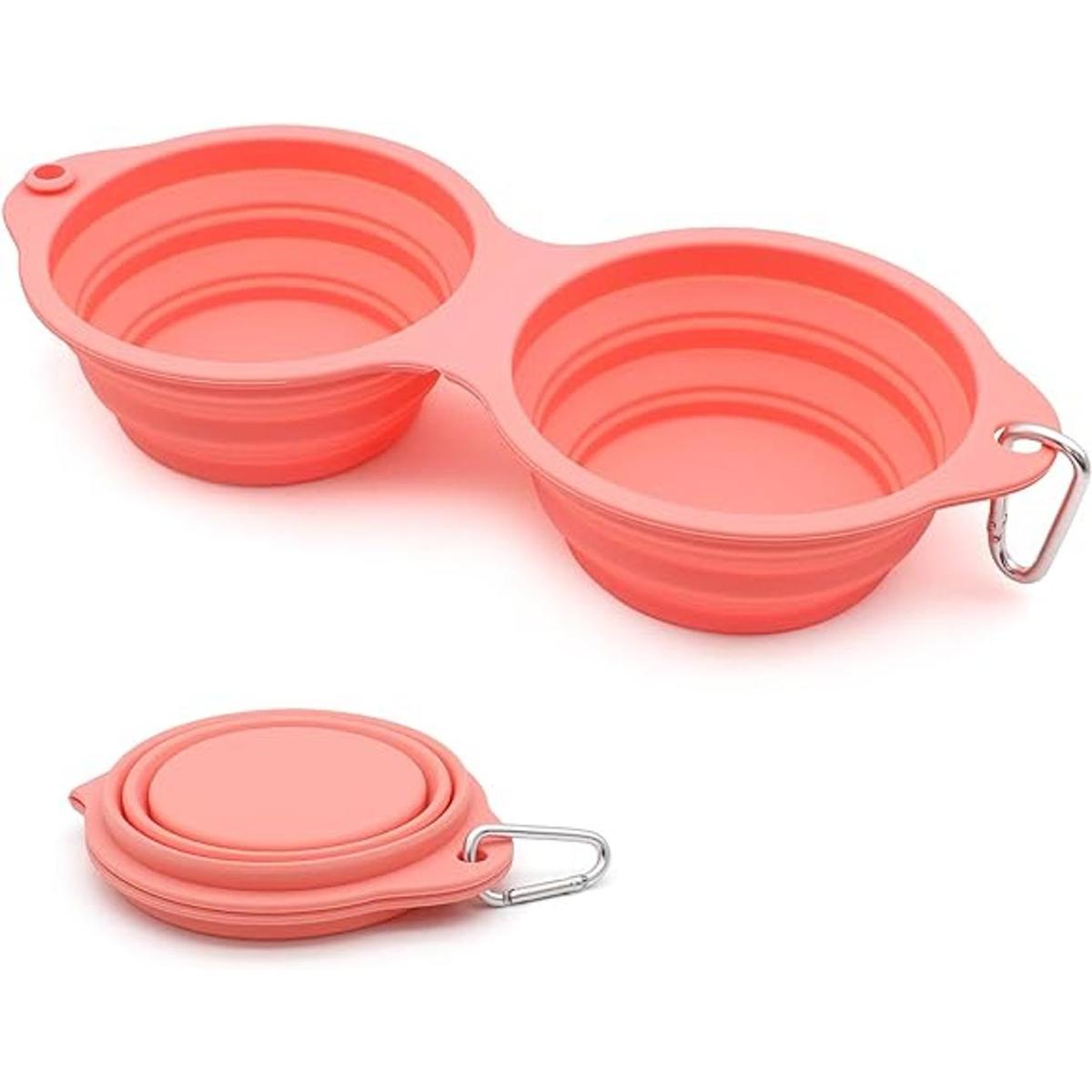 SLSON Cuencos plegables para perros cuenco doble