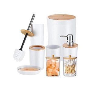 SLDIYWOW Juego de 8 accesorios de baño blancos juego de_1