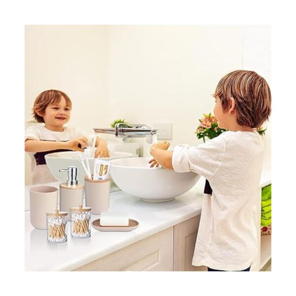 SLDIYWOW Juego de 8 accesorios de baño beige juego de_5