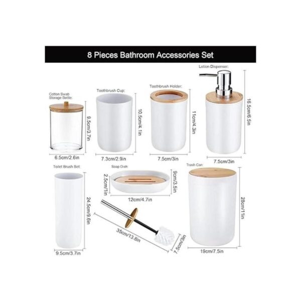 SLDIYWOW Juego de 8 accesorios de baño blancos juego de_6