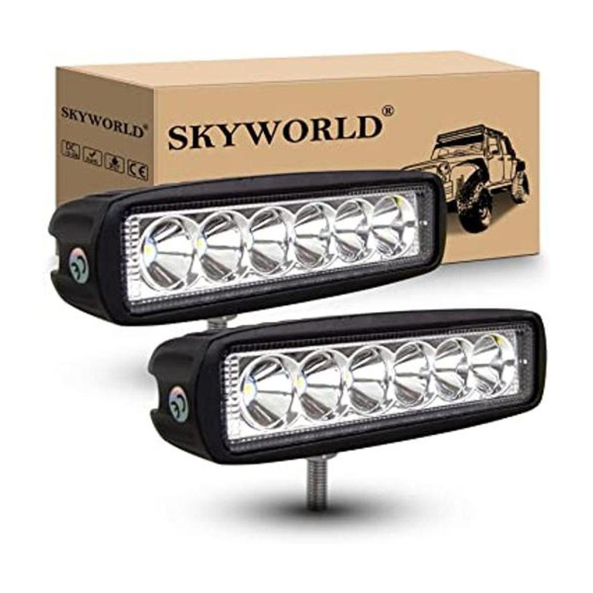 SKYWORLD 2 piezas de 6 pulgadas 18 W Spot LED luces de