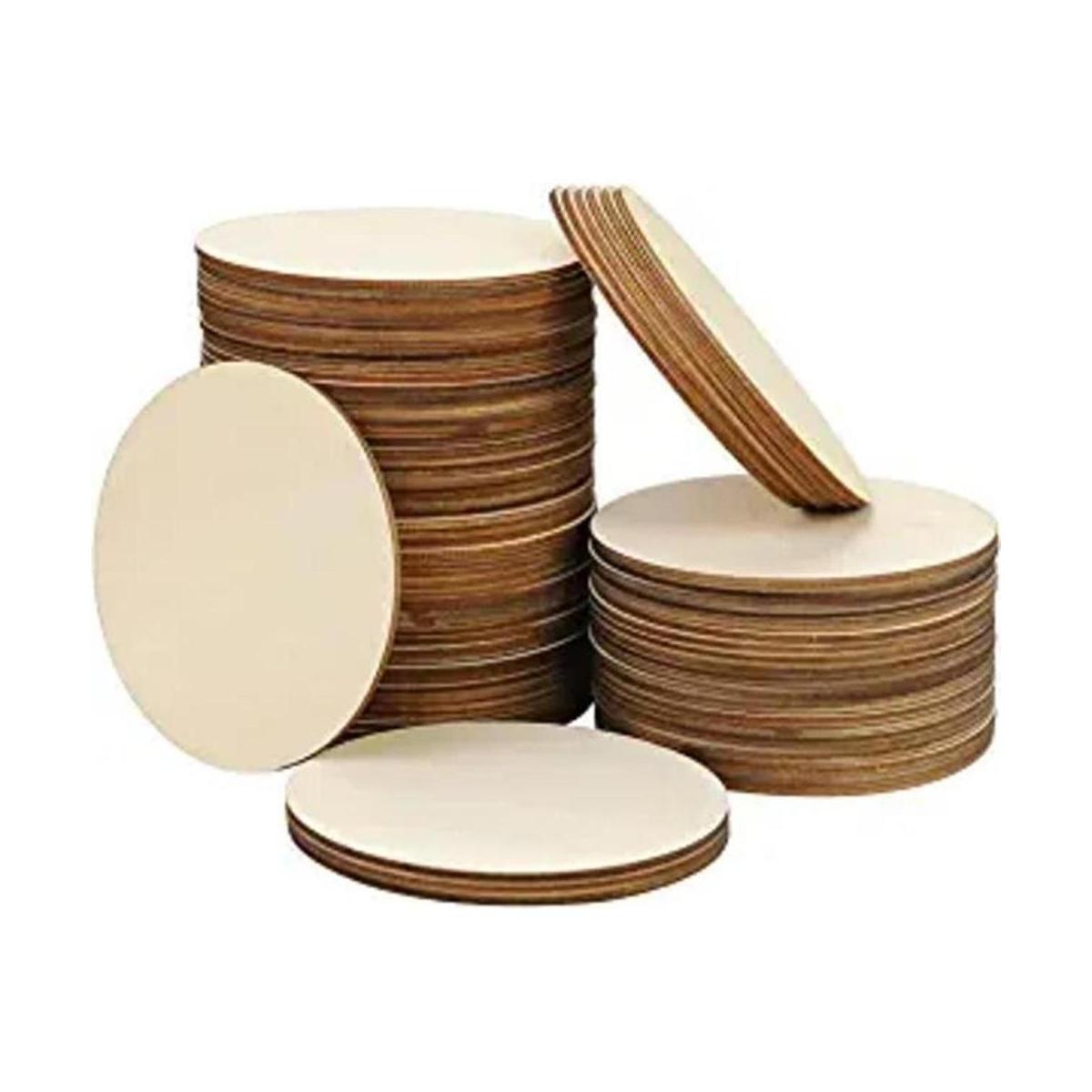 SKPPC 80 piezas de círculos de madera sin terminar de 4