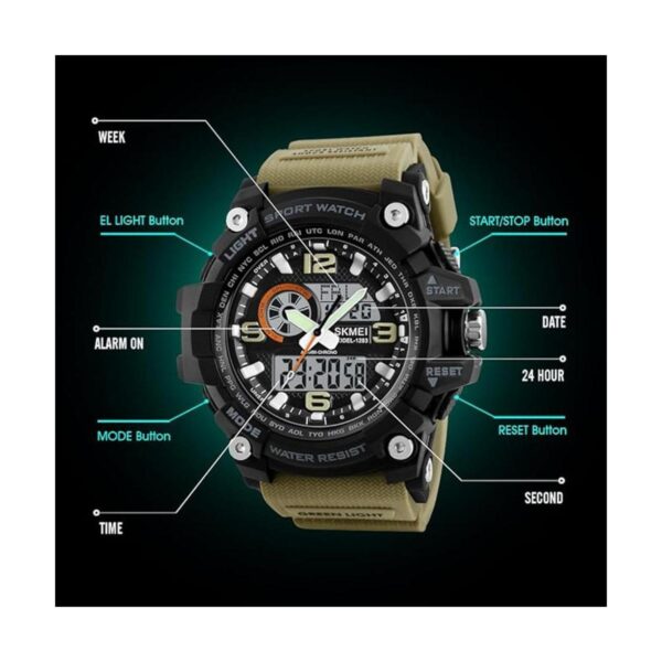 SKMEI Mens Digital Sports Watch 50M Waterproof Military_5