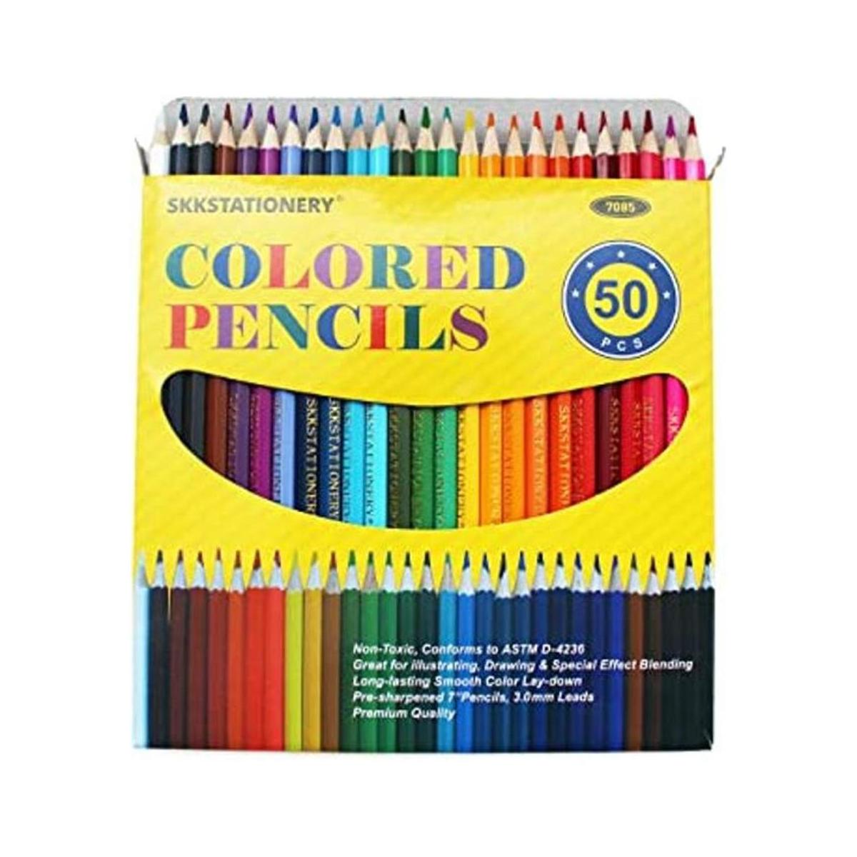 SKKSTATIONERY 50 lápices de colores 50 colores vibrantes