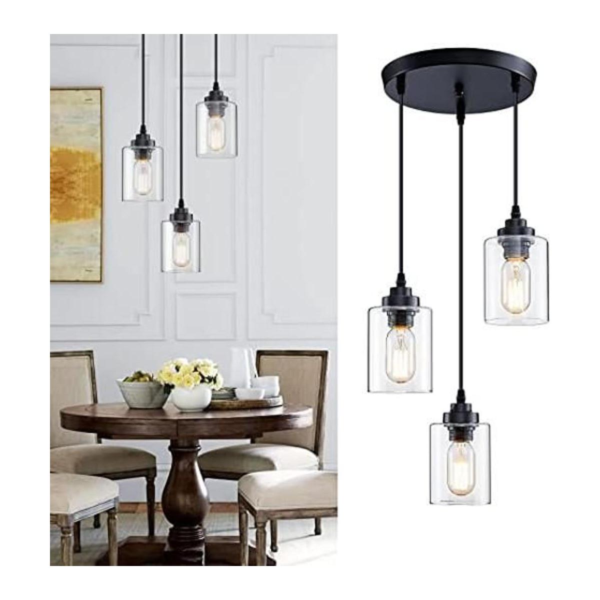 SKEJAO Iluminación colgante de 3 luces 3 lámparas