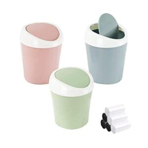 SITAKE 3 cubos de basura de plástico mini con 6 rollos de_1