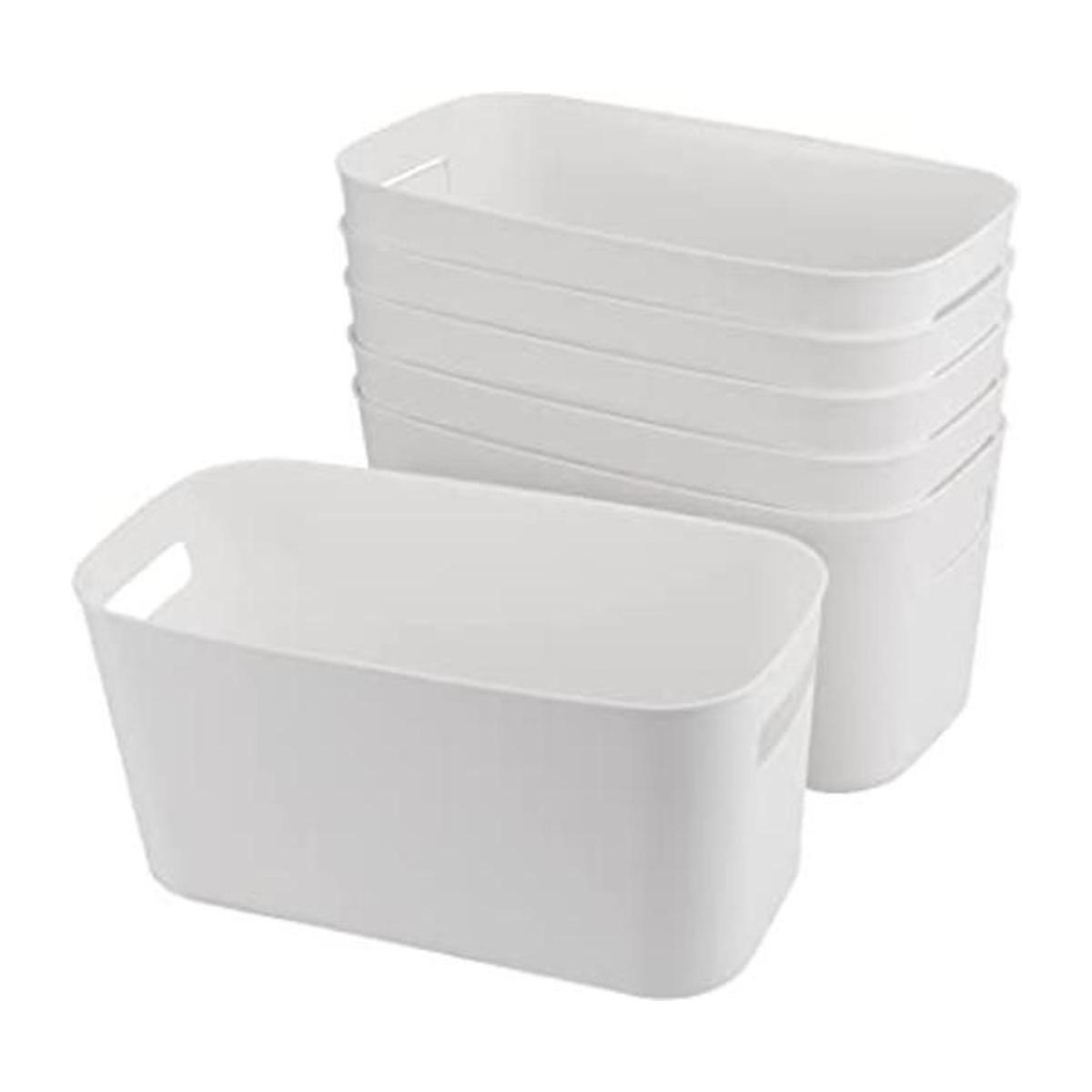 SINJEUN Paquete de 6 cubos de almacenamiento de plástico