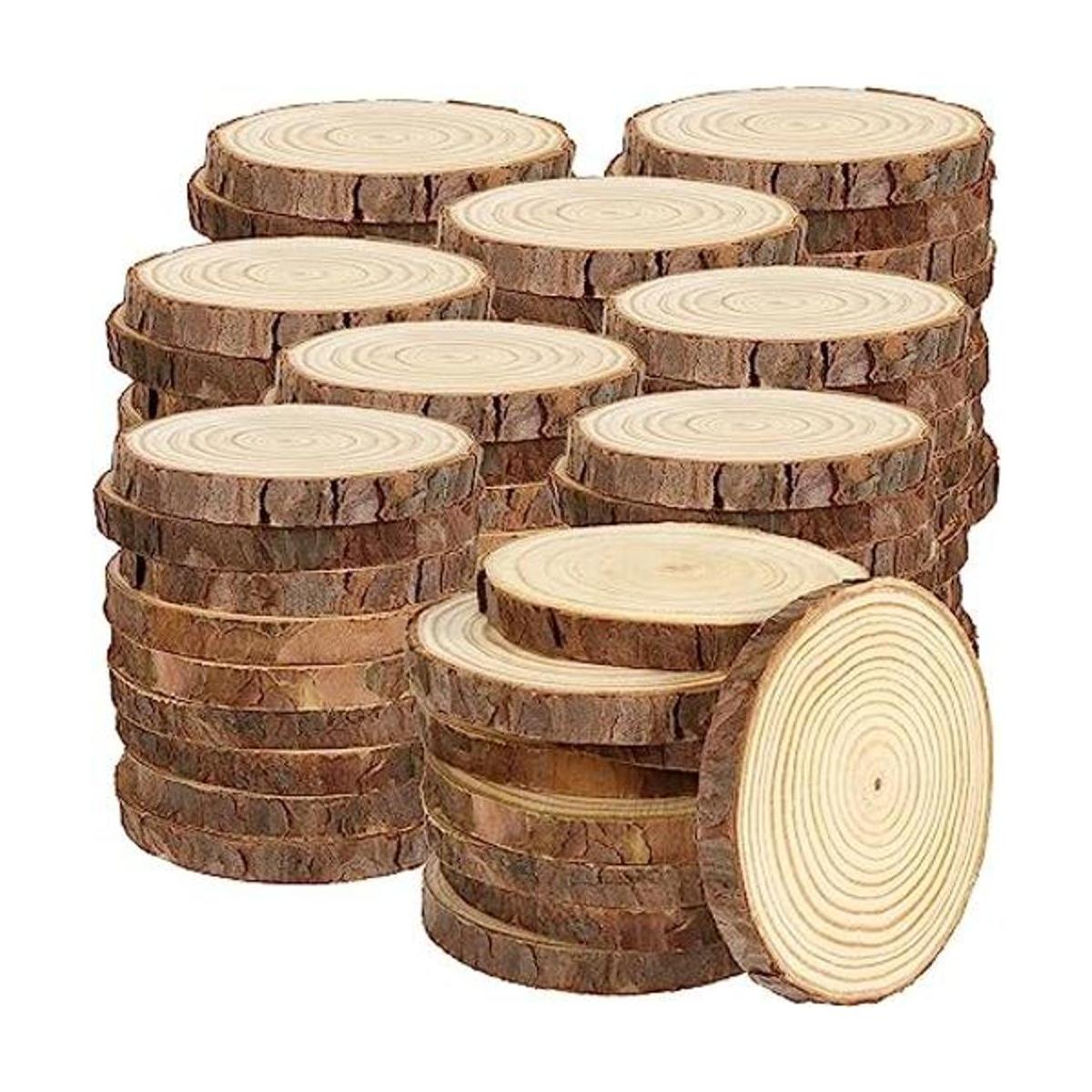 SINJEUN 80 rebanadas de madera de 3.5 a 4 pulgadas