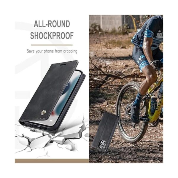SINIANL Funda de cuero para iPhone 13 cartera para iPhone_5