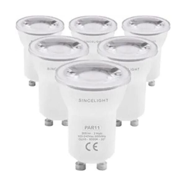 SINCELIGHT Bombilla reflectora LED PAR11 GU10 3 W 6000_1