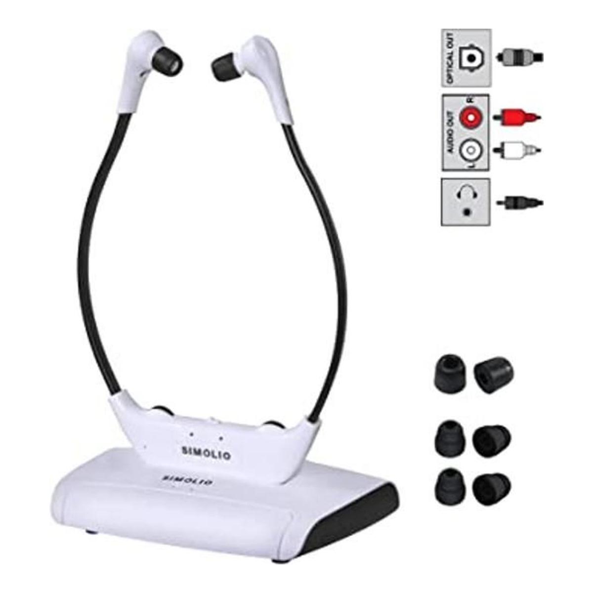 SIMOLIO Auriculares inalámbricos de TV de larga distancia