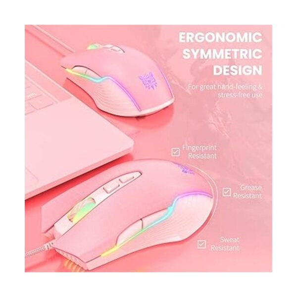 SIMGAL Mouse RGB para juegos con cable mouse óptico USB_5