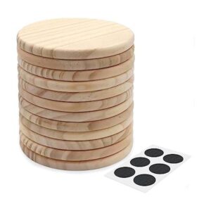 SIJDIEE 12 posavasos redondos de madera sin acabar