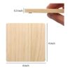 SIJDIEE 12 posavasos cuadrados de madera sin terminar 4