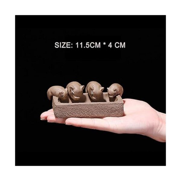 SILINE Yixing Zisha Tea Pet 4 estatuas de cerdo púrpura_2